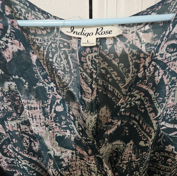 Women's Indigo Rose Dress sz L - Picture 2 of 2